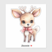 Sticker Illustration de dessin animé de cerfs de bébés mig (Feuille)