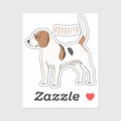 Sticker illustration de dessin animé de chien Beagle  (Feuille)