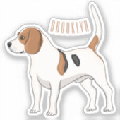 Sticker illustration de dessin animé de chien Beagle  (Recto)