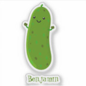 Sticker Illustration de dessin animé de cornichon mignon e (Devant)