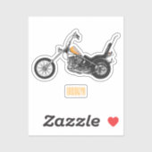 Sticker Illustration de dessin animé de moto chopper 1950 (Feuille)