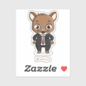 Sticker Illustration de dessin animé de rat mignon (Feuille)
