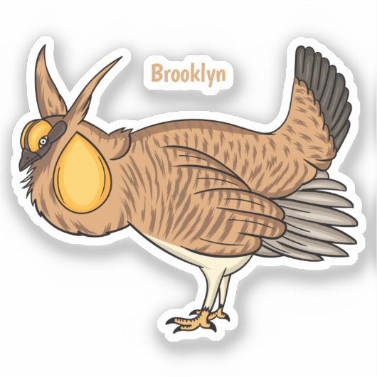 Sticker Illustration de dessin animé de tétras des prairie (Recto)