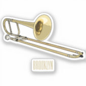 Sticker Illustration de dessin animé de Trombone (Recto)