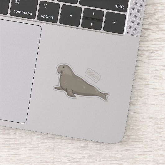 Sticker illustration de dessin animé d'éléphant de mer (Détail)