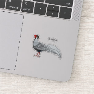 Sticker Illustration de dessin animé d'oiseau faisan argen