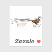Sticker illustration de dessin animé d'oiseau faisan de Re (Feuille)