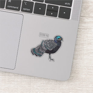 Sticker illustration de dessin animé d'oiseau paon-phasme