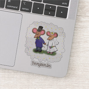 Sticker Illustration de dessin animé d'un couple de souris