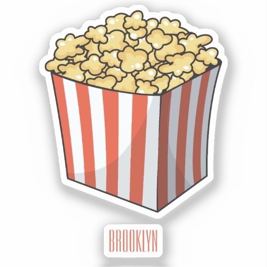 Sticker Illustration de dessin animé Popcorn (Recto)