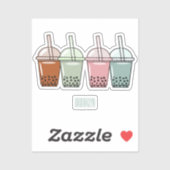 Sticker Illustration de dessin animé pour le thé de bulle (Feuille)