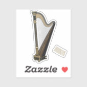 Sticker Illustration de dessin animé sur la harpe (Feuille)