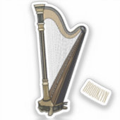 Sticker Illustration de dessin animé sur la harpe (Recto)