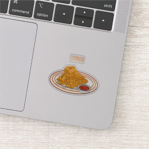 Sticker Illustration de dessin animé sur le poulet frit