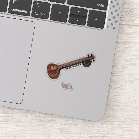 Sticker Illustration de dessin de Sitar (Détail)