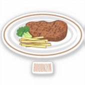 Sticker Illustration de dessin de steak (Recto)
