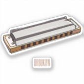Sticker Illustration de dessin d'Harmonica (Recto)