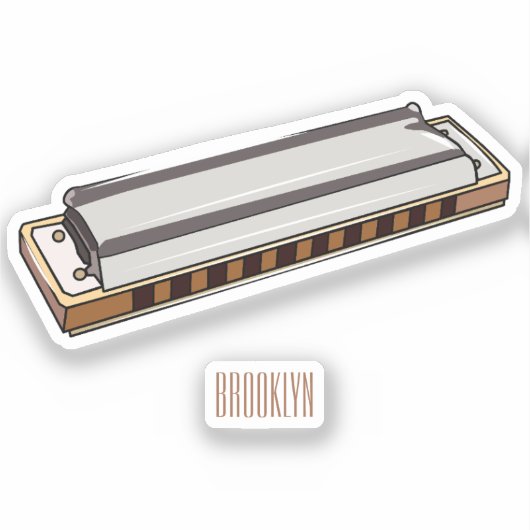 Sticker Illustration de dessin d'Harmonica (Recto)