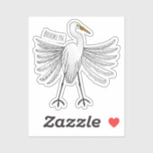 Sticker Illustration de dessin d'oiseau de grand feu (Feuille)