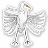 Sticker Illustration de dessin d'oiseau de grand feu (Recto)