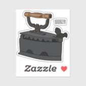 Sticker Illustration de dessin en fer de Charbon (Feuille)