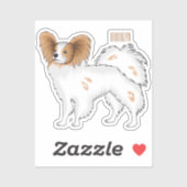 Sticker Illustration de dessin pour chien de Papillon (Feuille)