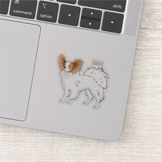 Sticker Illustration de dessin pour chien de Papillon (Détail)