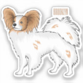 Sticker Illustration de dessin pour chien de Papillon (Recto)