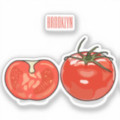Sticker Illustration de dessin sur la tomate (Recto)
