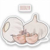 Sticker Illustration de dessin sur l'ail (Recto)