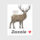 Sticker Illustration de dessin sur le cerf (Feuille)