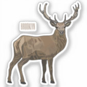 Sticker Illustration de dessin sur le cerf (Recto)