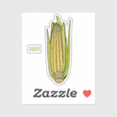 Sticker Illustration de dessin sur le maïs (Feuille)