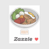 Sticker Illustration de dessin sur les nouilles (Feuille)