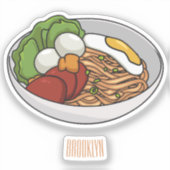 Sticker Illustration de dessin sur les nouilles (Recto)