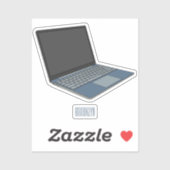 Sticker Illustration de dessin sur ordinateur portable (Feuille)