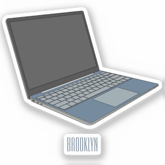 Sticker Illustration de dessin sur ordinateur portable (Recto)