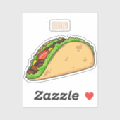 Sticker Illustration de dessin sur Taco (Feuille)