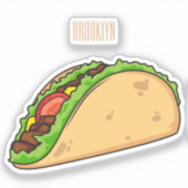 Sticker Illustration de dessin sur Taco (Recto)