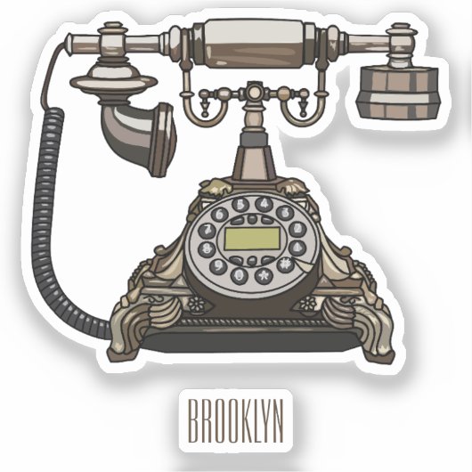 Sticker Illustration de dessin téléphonique (Recto)