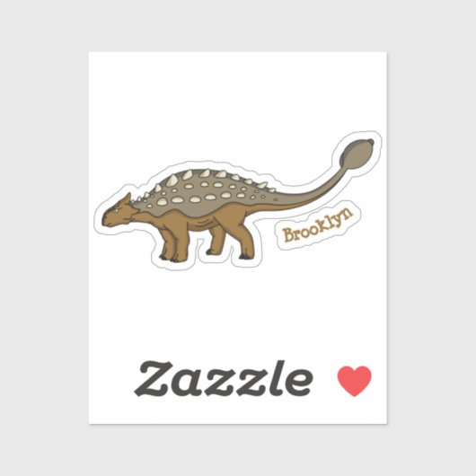 Sticker Illustration de dinosaure blindé Ankylosaurus (Feuille)