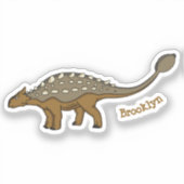 Sticker Illustration de dinosaure blindé Ankylosaurus (Recto)