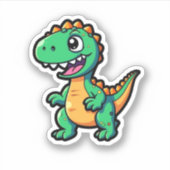 Sticker Illustration de dinosaure de dessin (Devant)
