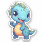 Sticker Illustration de dinosaure de dessin (Recto)