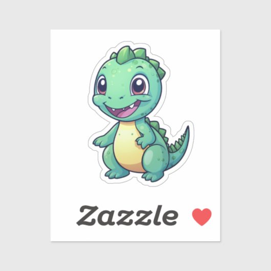 Sticker Illustration de dinosaure de dessin (Feuille)
