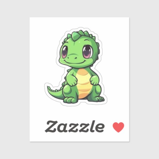 Sticker Illustration de dinosaure de dessin (Feuille)