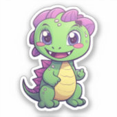 Sticker Illustration de dinosaure de dessin (Recto)
