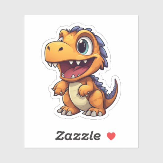 Sticker Illustration de dinosaure de dessin (Feuille)