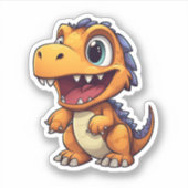 Sticker Illustration de dinosaure de dessin (Devant)