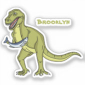 Sticker Illustration de dinosaure T rex drôle (Recto)